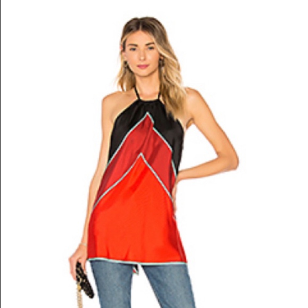 SILK DVF SCARF HALTER TOP NWOT